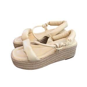 Equitare Kinga platform espadrille sandals in cream/Beige